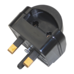 Adaptor - Schuko to UK 10a Black (Ungrounded)