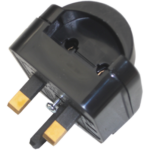 Adaptor - Schuko to UK 10a Black (Ungrounded)